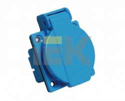 IEK Розетка панельная РП10-3 скрытая с защитной крышкой 2Р+РЕ 16А 250В IP44 арт. PSR61-016-3