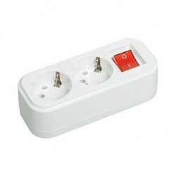 IEK Розетка переносная разб. с выкл. К02В 2 места CLASSIC арт. KYP11-16-02-00-ZK