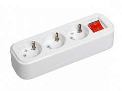 IEK Розетка переносная разб. с выкл. К03В 3 места CLASSIC арт. KYP11-16-03-00-ZK