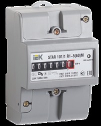 IEK Счетчик эл. энергии однофазный STAR 101/1 R1-5(60)М арт. CCE-1R1-1-01-1