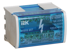 IEK Шины на DIN-рейку в корпусе (кросс-модуль) L+PEN 2х7 арт. YND10-2-07-100