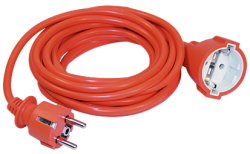 IEK Шнур УШ-01РВ оранж. с круглой вилкой и розеткой 2Р+PЕ 3х1,0/10метров арт. WUP10-10-K09-N
