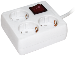 IEK Удлинитель У-С03К-выкл. 3 места 2Р+PЕ/5метров 3х1мм2 16А/250 арт. WYP30-16-03-05-ZK-N