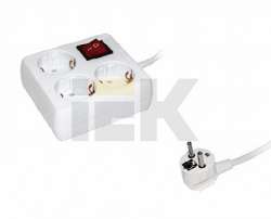 IEK Удлинитель У-С03К-выкл. 3 места 2Р+PЕ/5метров 3х1мм2 16А/250 арт. WYP30-16-03-05-ZK