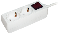 IEK Удлинитель У02К-выкл. 2 места 2Р+РЕ/3 метра 3х1мм2 16А/250 арт. WYP10-16-02-03-ZK-N