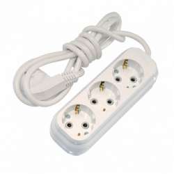 IEK Удлинитель У03 3 места 2Р+PЕ/2метра 3х1мм2 16А/250 арт. WYP10-16-03-02-Z-N