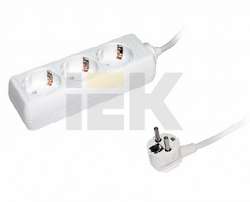 IEK Удлинитель У03 3 места 2Р+PЕ/5метров 3х1мм2 16А/250 арт. WYP10-16-03-05-Z-N
