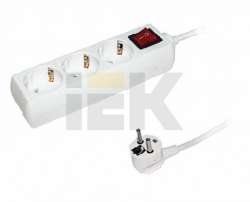 IEK Удлинитель У03К-выкл. 3 места 2Р+PЕ/5метров 3х1мм2 16А/250 арт. WYP10-16-03-05-ZK-N