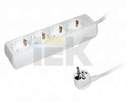 IEK Удлинитель У04 4 места 2Р+PЕ/3метра 3х1мм2 16А/250В арт. WYP10-16-04-03-Z