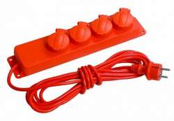 IEK Удлинитель У04В 4 места с защитными крышками IP44 2Р+PE/5метров 3х1мм2 16А/250В арт. WYP10-16-04-05-44