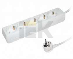 IEK Удлинитель У05 5 мест 2Р+PЕ/3метра 3х1мм2 16А/250В арт. WYP10-16-05-03-Z