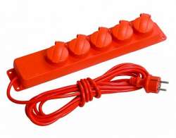 IEK Удлинитель У05В 5 места с защитными крышками IP44 2Р+PE/5метров 3х1мм2 16А/250В арт. WYP10-16-05-05-44