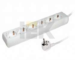 IEK Удлинитель У06 6 мест 2Р+PЕ/5метров 3х1мм2 16А/250В арт. WYP10-16-06-05-Z