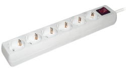 IEK Удлинитель У06К-выкл. 6 мест 2Р+PЕ/3метра 3х1мм2 16А/250 арт. WYP10-16-06-03-ZK-N