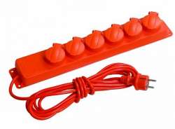 IEK Удлинитель У06В 6 места с защитными крышками IP44 2Р+PE/5метров 3х1мм2 16А/250В арт. WYP10-16-06-05-44