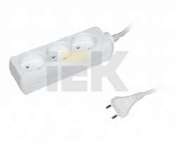 IEK Удлинитель У3 3 места 2Р/3метра 2х0.75мм2 10А/250В арт. WYP10-06-03-03