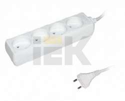 IEK Удлинитель У4 4 места 2Р/5метров 2х0.75мм2 10А/250В арт. WYP10-06-04-05