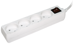 IEK Удлинитель У4К-выкл. 4 места 2Р/3метра 2х0.75мм2 10А/250 арт. WYP10-06-04-03-K-N