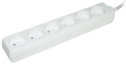 IEK Удлинитель У6 6 мест 2Р/3метра 2х0.75мм2 10А/250 арт. WYP10-06-06-03-N