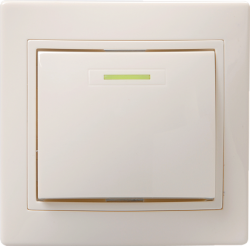 IEK ВС10-1-1-ККм Выключатель 1кл с инд. 10А КВАРТА (кремовый) арт. EVK11-K33-10-DM