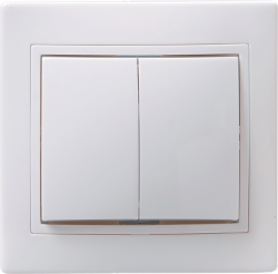 IEK ВС10-2-0-КБ Выключатель 2кл 10А КВАРТА (белый) арт. EVK20-K01-10-DM