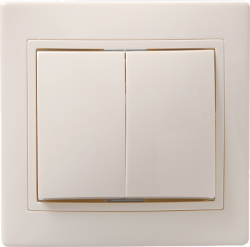 IEK ВС10-2-0-ККм Выключатель 2кл 10А КВАРТА (кремовый) арт. EVK20-K33-10-DM