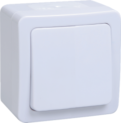 IEK ВС20-1-0-ГПБ Выключатель 1кл о/у IP54 (цвет клавиш: белый) ГЕРМЕС PLUS арт. EVMP10-K01-10-54-EC