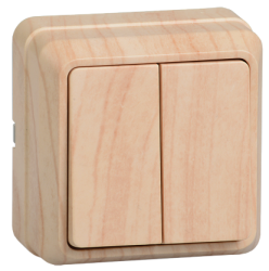 IEK ВС20-2-0-ОС Выключатель 2кл 10А откр.уст. ОКТАВА (сосна) арт. EVO20-K03-10-DC