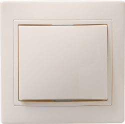 IEK ВСп10-1-0-ККм Выключатель 1кл проход. 10А КВАРТА (кремовый) арт. EVK12-K33-10-DM