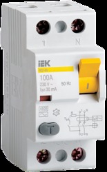 IEK Выключатель дифференциальный УЗО ВД1-63 2Р 32А 30мА тип А арт. MDV11-2-032-030