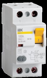 IEK Выключатель дифференциальный ВД1-63 (УЗО) 2Р 50А 100мА арт. MDV10-2-050-100