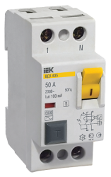 IEK Выключатель дифференциальный ВД1-63S 2Р 63А 100мА арт. MDV12-2-063-100