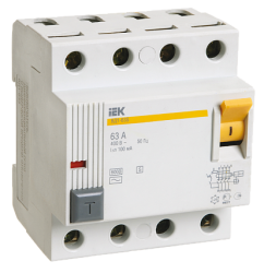 IEK Выключатель дифференциальный ВД1-63S 4Р 25А 100мА арт. MDV12-4-025-100