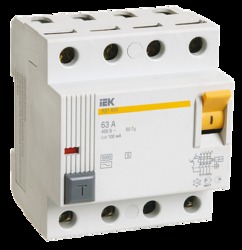 IEK Выключатель дифференциальный ВД1-63S 4Р 40А 100мА арт. MDV12-4-040-100