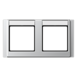 JUNG A 500 Алюминий Рамка 2-я с шильдиком горизонтальная арт. A5820NAAL
