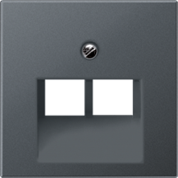 JUNG A 500 Антрацит Накладка 2-ой наклонной ТЛФ/комп розетки арт. A569-2BFPLUAANM