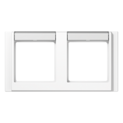 JUNG A 500 Бел Рамка 2-я с шильдиком горизонтальная арт. A5820NAWW