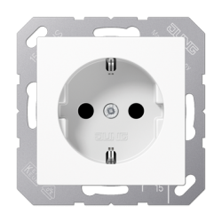 JUNG A 500 Белая Розетка с/з безвинт. зажим арт. A1520WW
