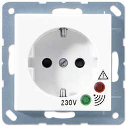 JUNG A 500 Белая Розетка с/з с защитными шторками с защитой от перенапряжения арт. A521KIUFWW