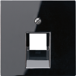 JUNG A 500 Черная Накладка 1-ой наклонной ТЛФ/комп розетки арт. A569-1PLUASW