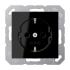 JUNG A 500 Черная Розетка с/з безвинт. зажим арт. A1520SW