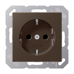 JUNG A 500 Мокка Розетка с/з, с защитными шторками арт. A1520KIMO