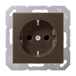 JUNG A 500 Мокка Розетка с/з безвинт. зажим арт. A1520MO