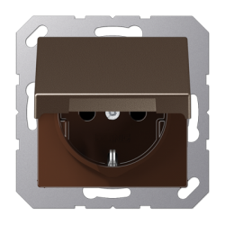 JUNG A 500 Мокка Розетка с/з с откидной крышкой арт. A1520BFKLMO