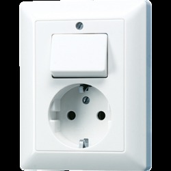 JUNG AS 500 Бел Розетка SCHUKO 16A 250V с универсальным выключателем арт. AS5576UWW