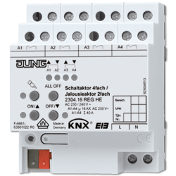 JUNG Актуатор коммутирующий / жалюзи (4/2 канала) арт. 2304.16REGHE