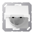JUNG Белая Розетка с/з штепсельная Schuko 16A 250V с крышкой арт. A1521KLWW