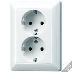 JUNG CD 500/CD plus Бежевая Розетка 2-ая, 2 полюса+заземление арт. 5022U