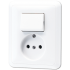 JUNG CD ударопр. Бел Розетка SCHUKO 16 А-АС/250 V + Выключатель универ 10А/250 V арт. 5546EUWW