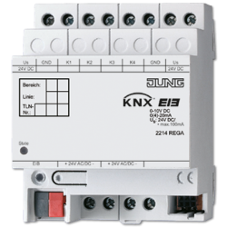JUNG KNX Аналоговый вход, 4-канальный DIN-рейка арт. 2214REGA